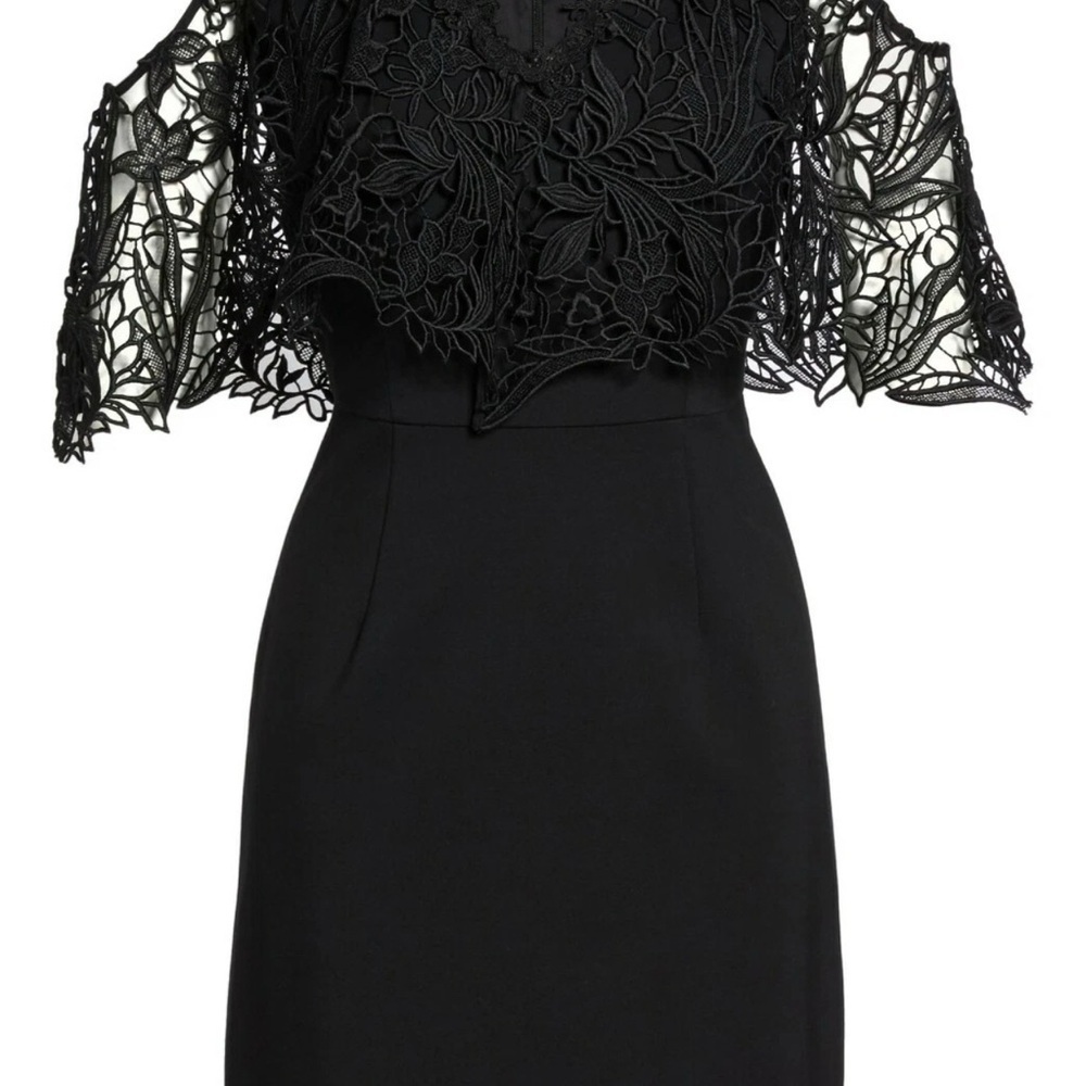 Kobi Halperin “Kena” Black Cold Shoulder Sheath Dress Size 4 - Picture 5 of 13
